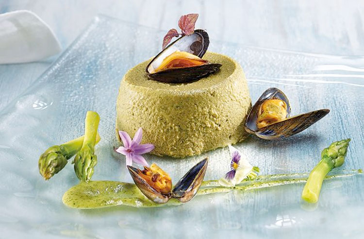 Zucchini and Mussels Flan