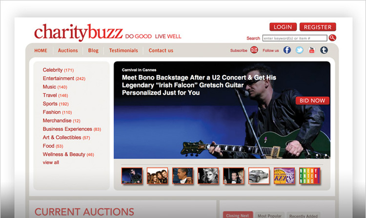 Vivir de lujo por una buena causa Charity Buzz