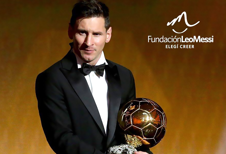 Lionel Messi en una foto para su fundación "Elegí Crecer"