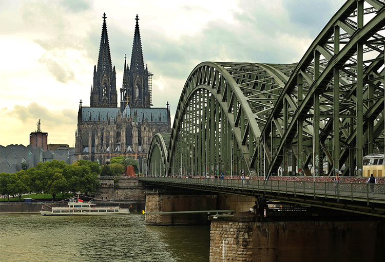 Cologne viewed from the Rhine River.