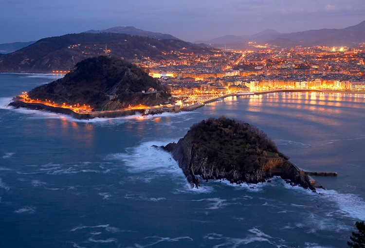 The Bay of Biscay at night, San Sebastian