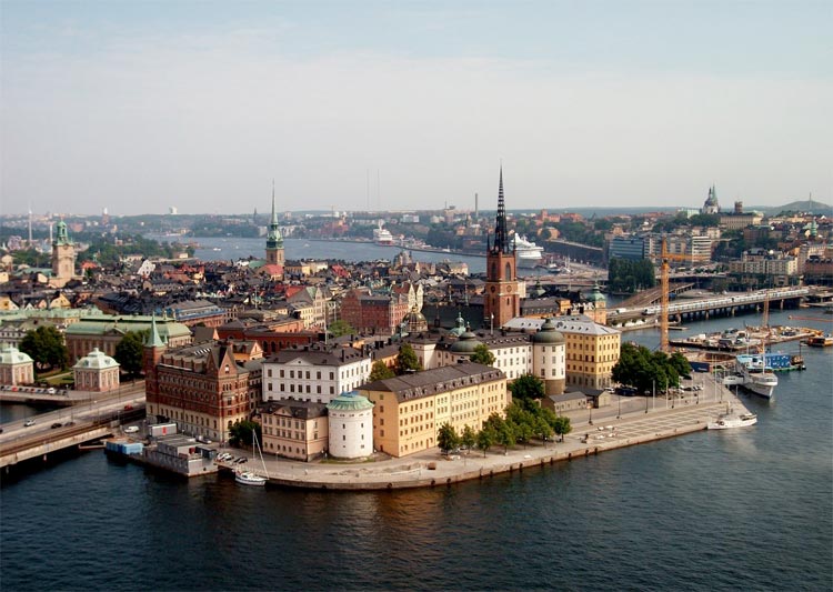 Vista aérea de Estocolmo, Suecia.
