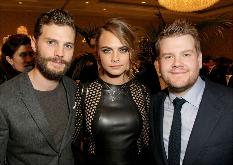 Jamie Dornan, Cara Delevingne & James Corden