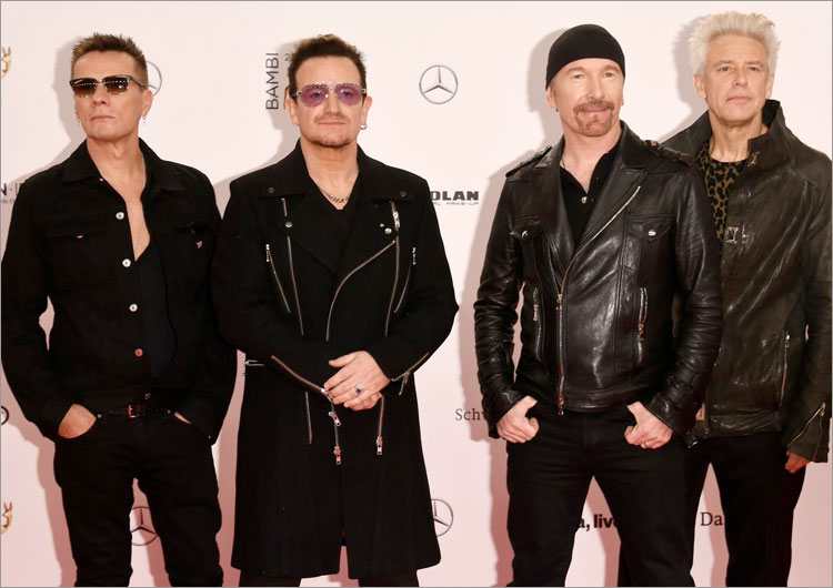 U2: Larry Mullen junior, The Edge, Bono & Adam Clayton
