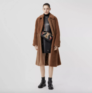 Brown faux fur jacket from Burberry. Photo courtesy of Burberry.com
