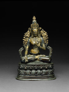 Tara Tibet, c. 18th century Bronze and gilding 17 x 10.75 x 6.5 in. Crow Museum of Asian Art, 1982.44