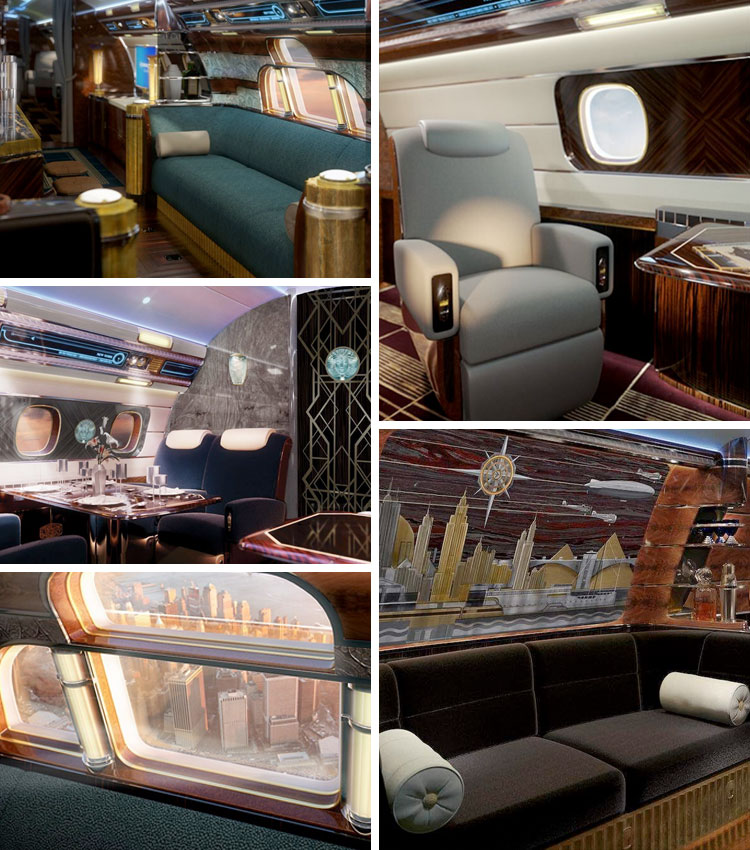 manhattan airship, private jet, luxury private planes, jet charter, luxury, embraer, lineage 1000e, art deco style, new york, jay beever, eddie sotto, disney, empire state building, chrysler building, cloud bar, crystal room