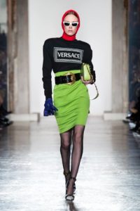 Versace pays homage to the 80s via bright colors.