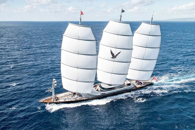 maltese falcon, luxury megayachts, luxury yacht charters, world’s largest sailboat, perini navi, tom perkins, elena ambrosiadou