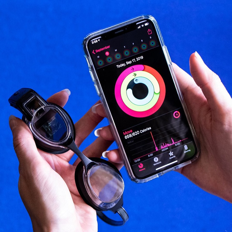 Gafas y aplicación de smartphone de Form Swim