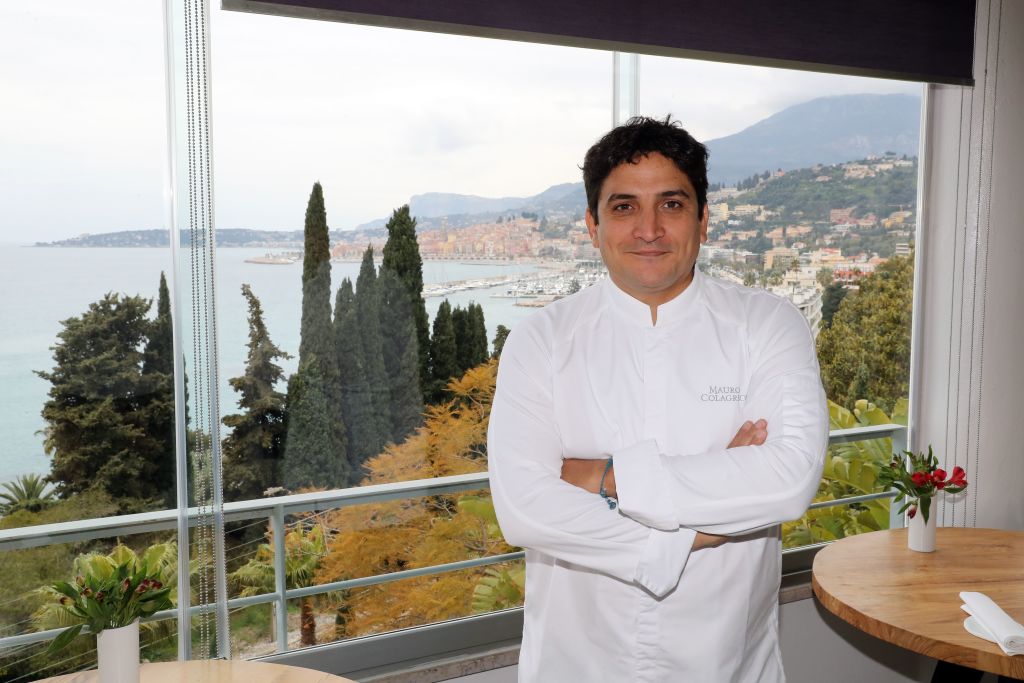 Mauro Colagreco en su restaurant Mirazur